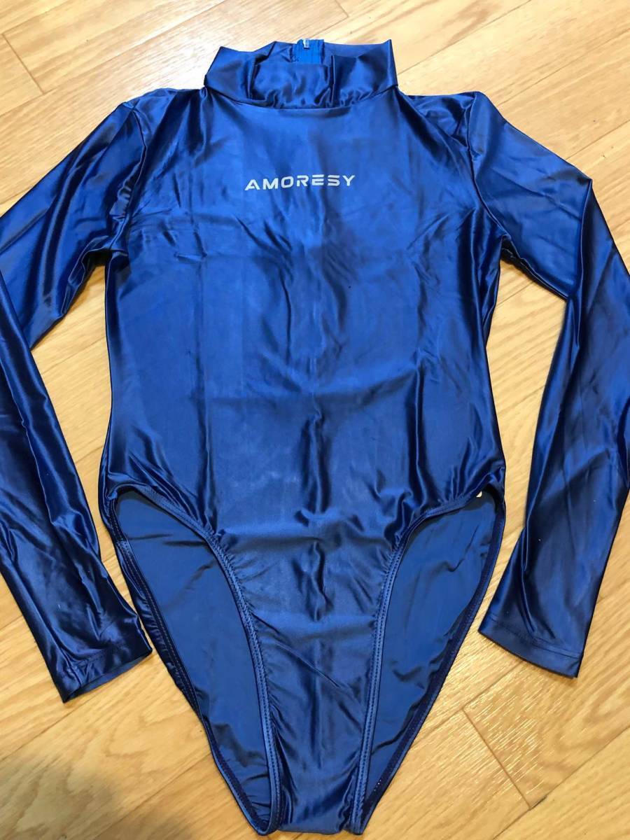 * стоимость доставки 390 иен AMORESY Hecate long arm Leotard костюмированная игра race queen .. купальный костюм состязание Dance художественная гимнастика маскарадный костюм 009(BLUE)XXXL
