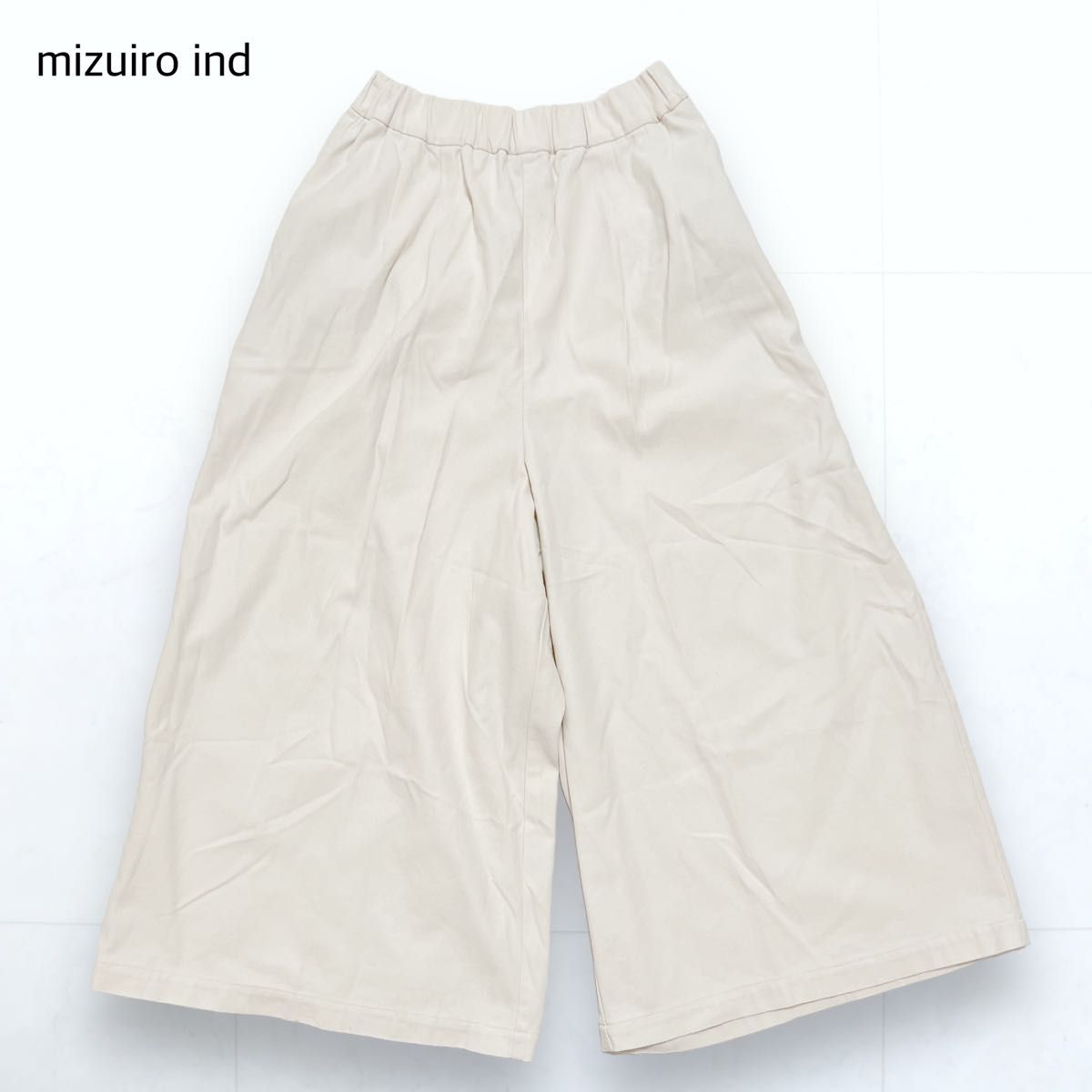 mizuiro ind ホワイトデニム ロング丈 ワイド ガウチョ 2