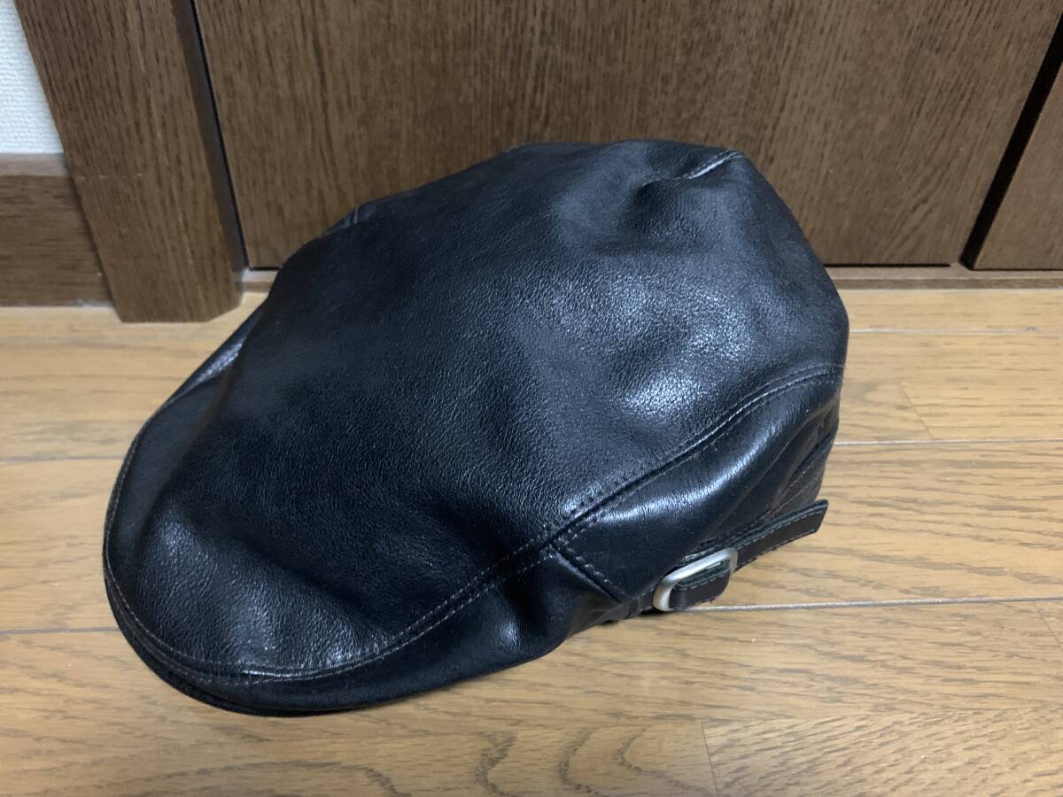 P*[ selling up sale ]KADOYA Kadoya leather hunting cap [ records out of production goods ] oil do Vintage stereo aM(57~59cm) made in Japan 