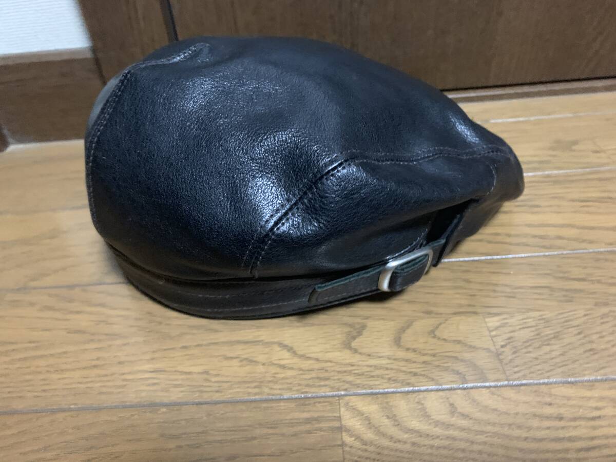 P*[ selling up sale ]KADOYA Kadoya leather hunting cap [ records out of production goods ] oil do Vintage stereo aM(57~59cm) made in Japan 