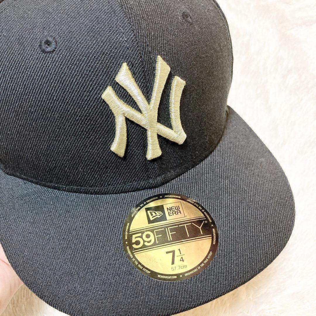 ニューエラ キャップ ニューヨークヤンキース ブルックリン 7 1/4 57.7 59FIFTY フィッテッド New York Yankees BROOKLYN NEW ERA ゴールド