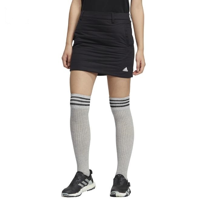 送料無料 adidas アディダスゴルフ 中綿 保温ストレッチスカート 着脱可インナー付 ブラック Mサイズ