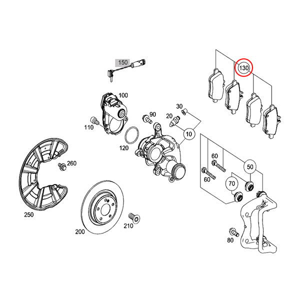 Brembo製 ベンツ R172 SLK200 SLK350 リア/リヤ ブレーキパッド 左右 0064202320 0064208020 0074209420 0074209520 0074209620 0084202320_画像2