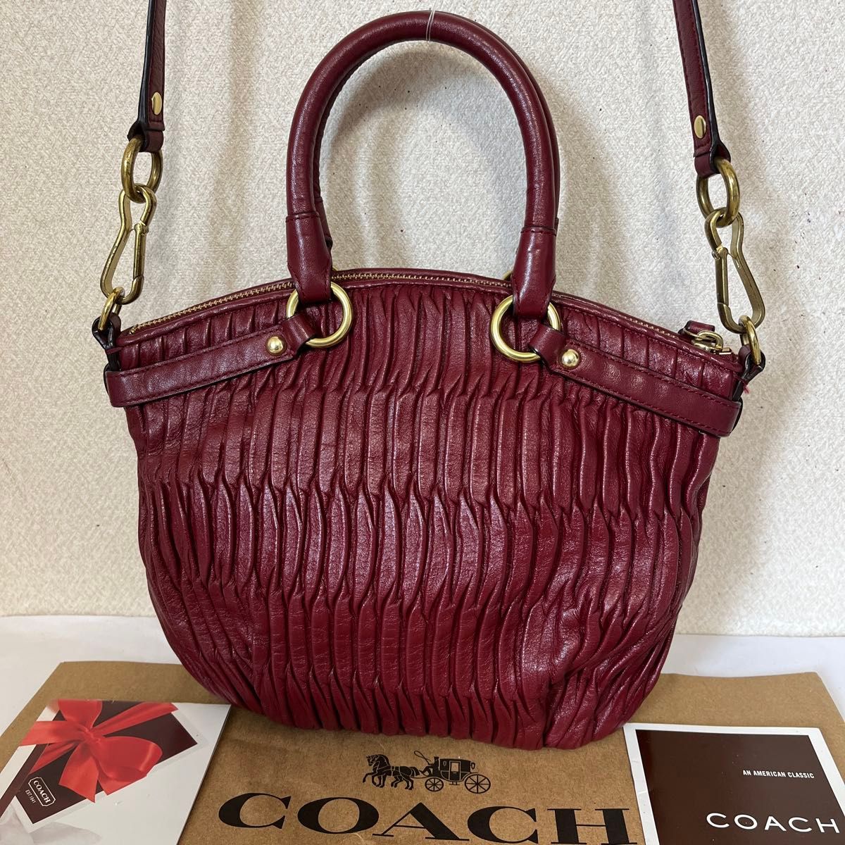 COACH 未使用品(^^)マディソンギャザーコンパクト2WAYバック