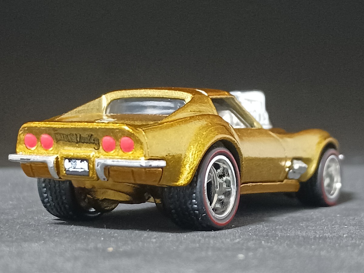 ◆ホットウィール/Hot Wheels(約1/64)◆'68 シボレー コルベット(C3/ガスモンキー)◆ルース/傷少良品/リアルライダー★夢屋HW069★_画像2