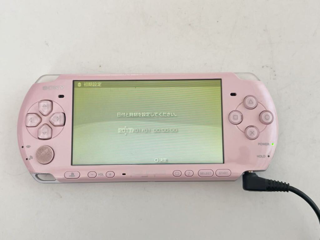 【ジャンク】中古SONY PSPプレイステーションポータブル PSP-3000 ブロッサムピンク 本体のみ 通電確認済み　初期化済み　現状渡し_画像3