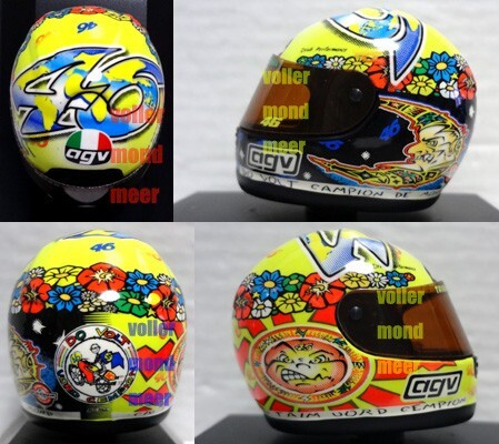 PMA 1/8 GP250 1998 AGV ヘルメット/MINICHAMPS ミニチャンプス ポールズモデルアート MotoGP V・ロッシ バレンティーノ ロッシ モトGP 46_画像2