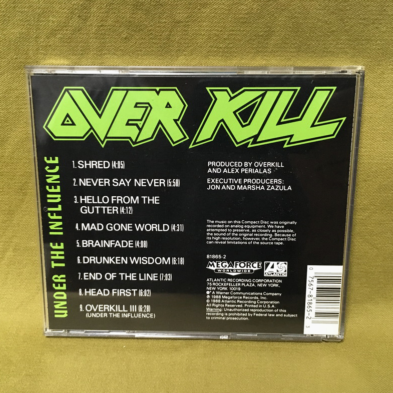 【送料無料】 Overkill - Under The Influence 【CD】 オーヴァーキル / アンダー・ザ・インフルエンス _画像2