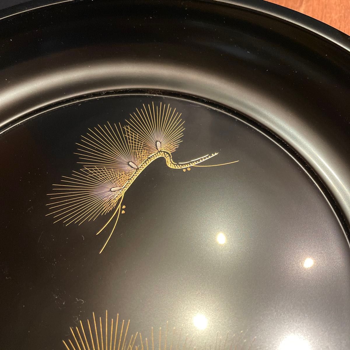 未使用】輪島塗 丸盆 漆芸 金彩 伝統工芸 福久勝利 松模様 未使用】輪島塗 丸盆 漆芸 金彩 伝統工芸 福久勝利 松模様