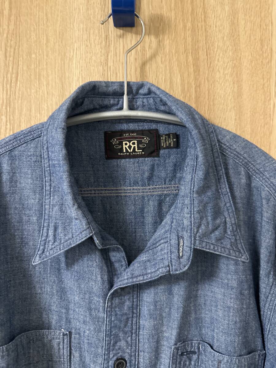 RRL ダブルアールエル シャンブレー シャツ Mの画像2