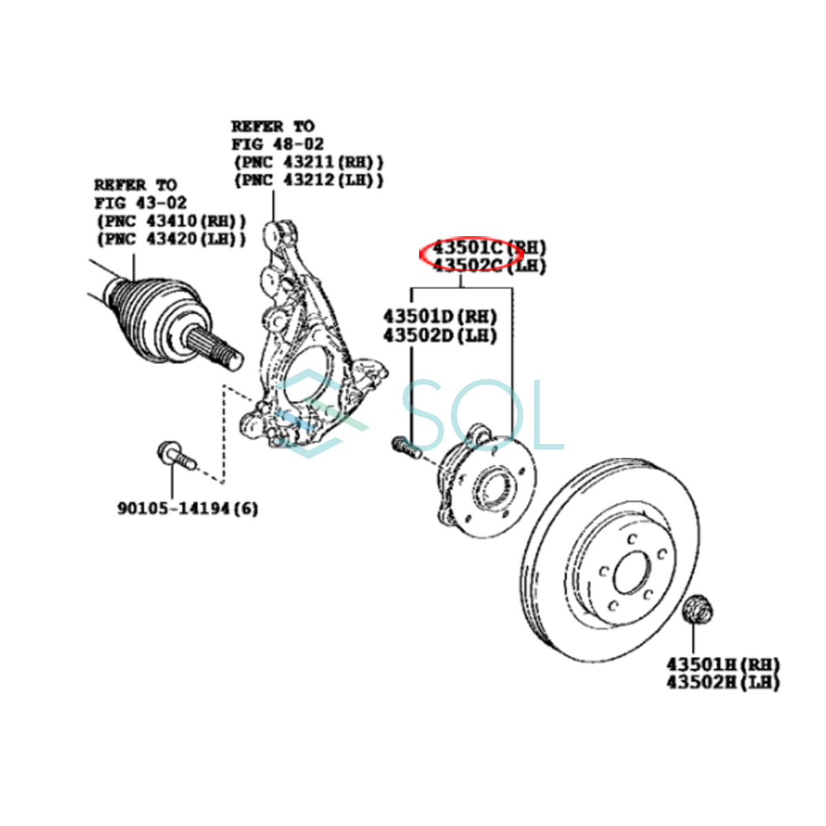 トヨタ プリウス(ZVW50 ZVW51 ZVW52 ZVW55) フロント ハブベアリング ボルト付 左右セット 43550-47020 出荷締切18時_画像5