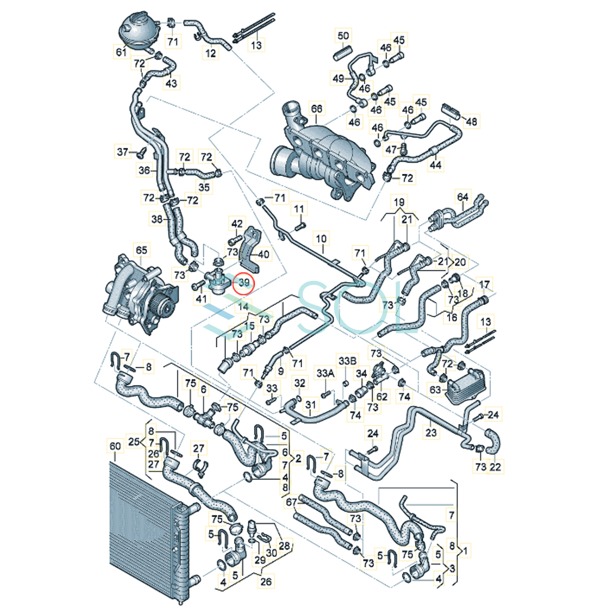 PIERBURG アウディ A3 8P TFSI クワトロ セカンドウォーターポンプ 補助ウォーターポンプ 702074890 1K0965561J 出荷締切18時_画像8