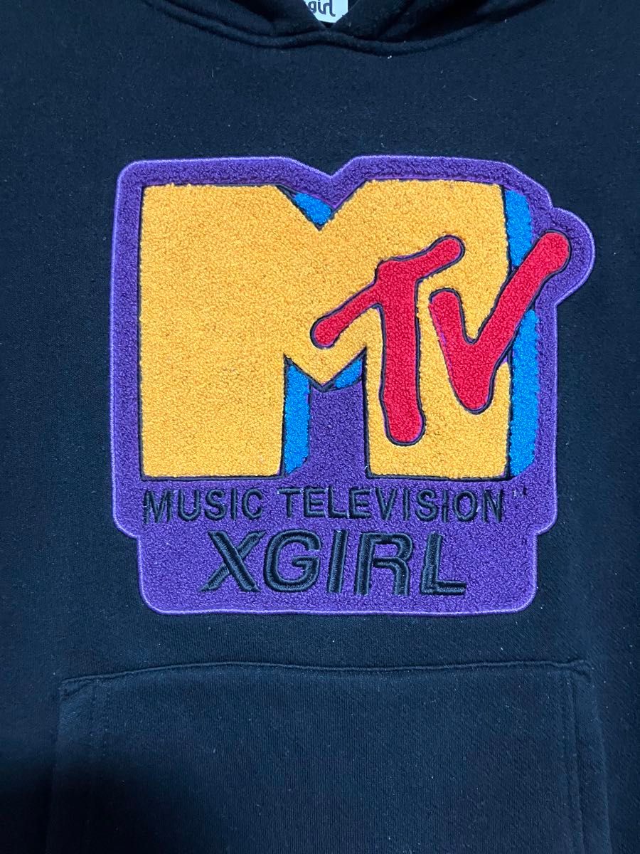 X-girl　MTVコラボ　フーデッドパーカー