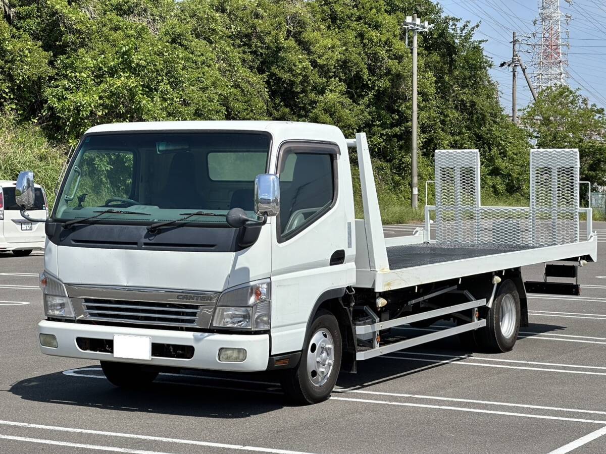 売り切り！！H22年式！人気の6MT＆ターボ!! キャンター 積載車 まだまだ元気な23.3万km! 車検令和7年4月まで ユニック 荷台張替え済み!!_画像1