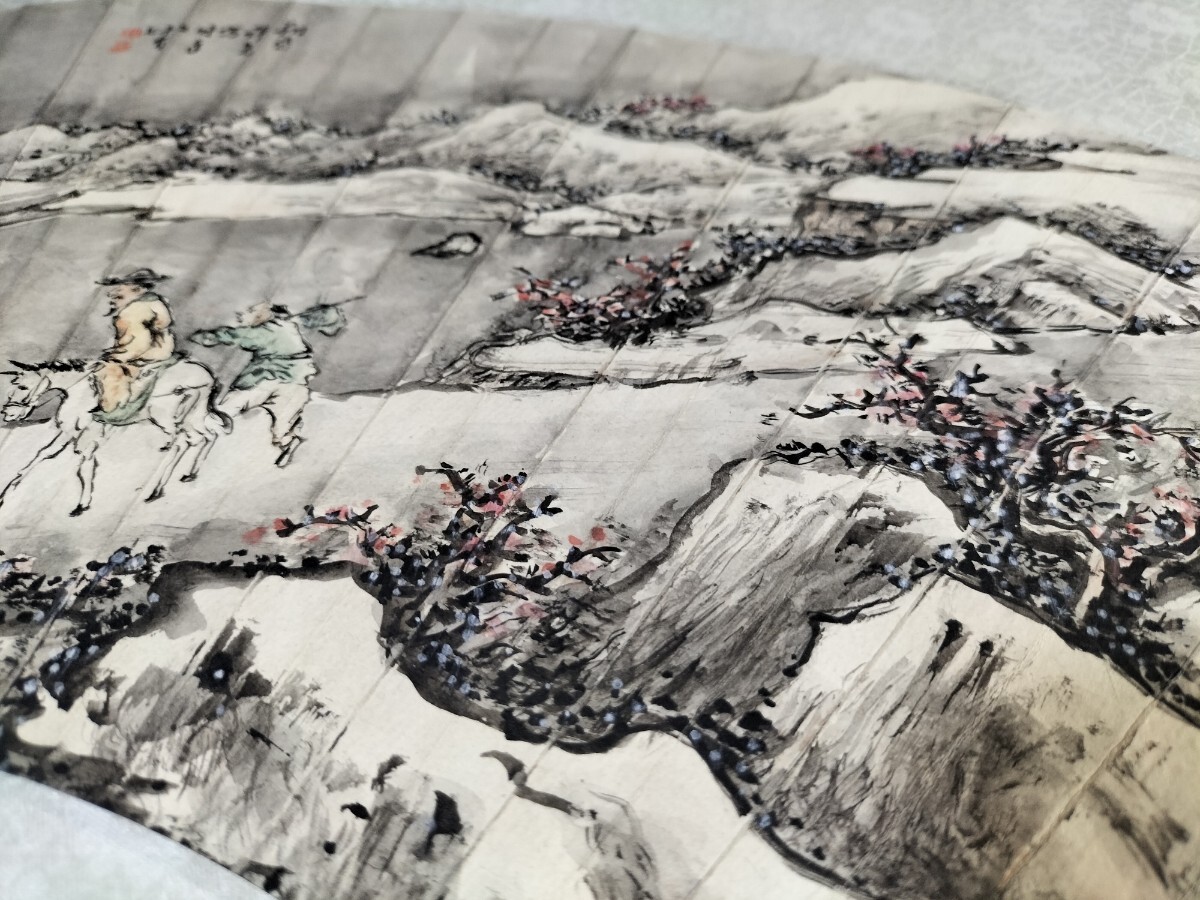 中国 中国画 扇面 扇面画 徐耀の風景画 中国美術 肉筆 光山水人物入 時代物 骨董品_画像6