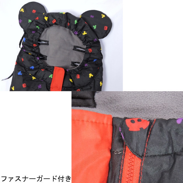 【中古】ディズニー ミッキーマウス ベビーカー用寝袋 スリーピングバッグ ダウン Ａ型、Ｂ型対応 おくるみにも！ 外出 防寒の画像3