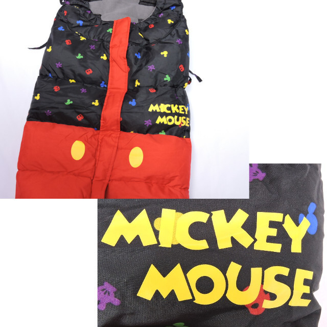 【中古】ディズニー ミッキーマウス ベビーカー用寝袋 スリーピングバッグ ダウン Ａ型、Ｂ型対応 おくるみにも！ 外出 防寒の画像4