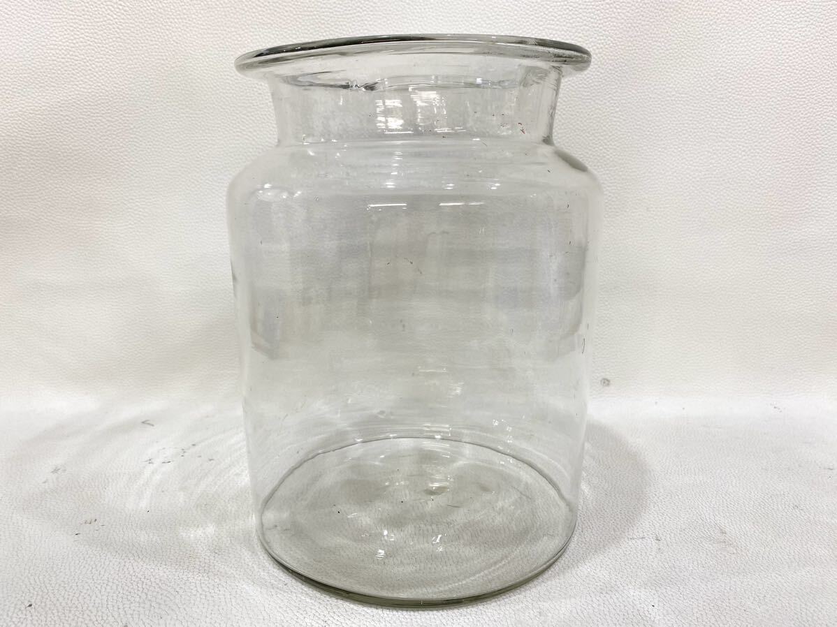 R4E704◆ アンティーク ガラス瓶 ガラスポット 保存瓶 フラワーベース レトロ 昭和レトロ 高さ約24.5cmの画像1