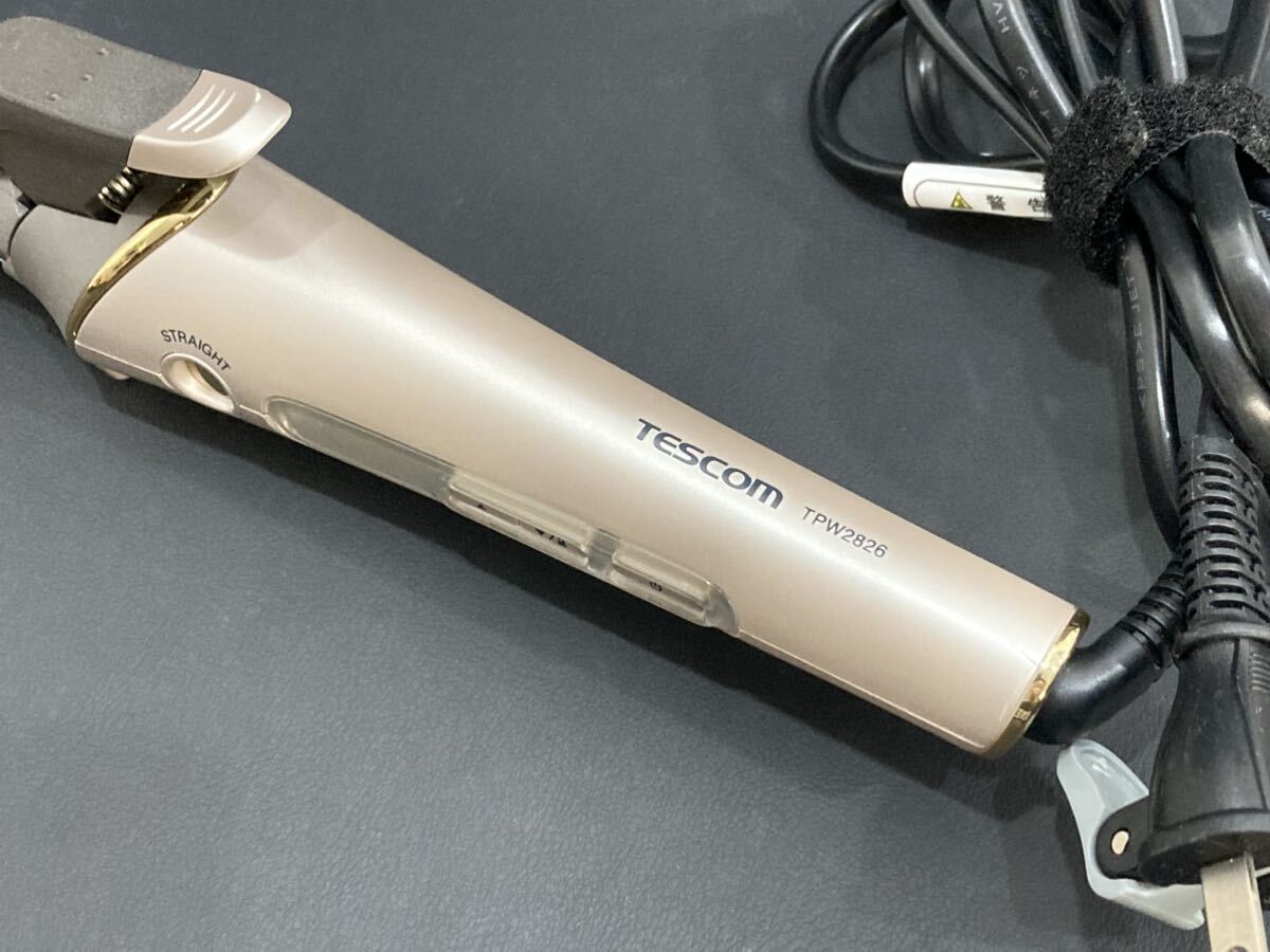 S4E406◆ テスコム TESCOM マイナスイオン 2wayスチームヘアーアイロン 26mm ゴールド TPW2826_画像3