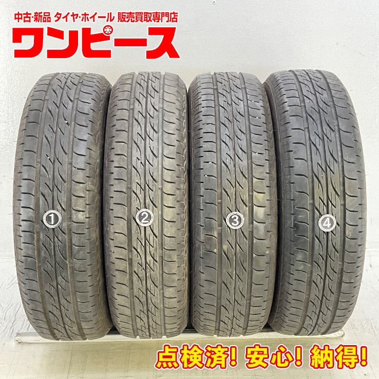 中古タイヤ 4本セット 155/65R14 75S ブリヂストン NEXTRY 夏 サマー 155/65/14 ワゴンR/スペーシア b6582_画像1