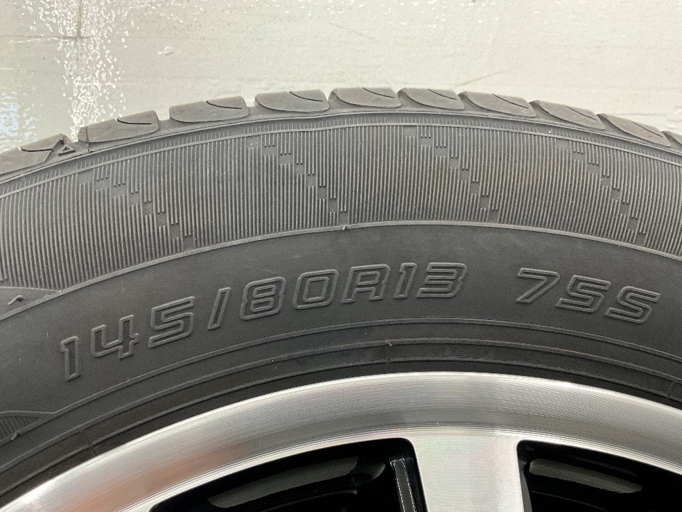 中古タイヤホイールセット 145/80R13 75S 13インチ 13×4B +45 4穴 PCD100 ダンロップ LAFFITE 夏 デイズ ルークス,モコ d830_画像8