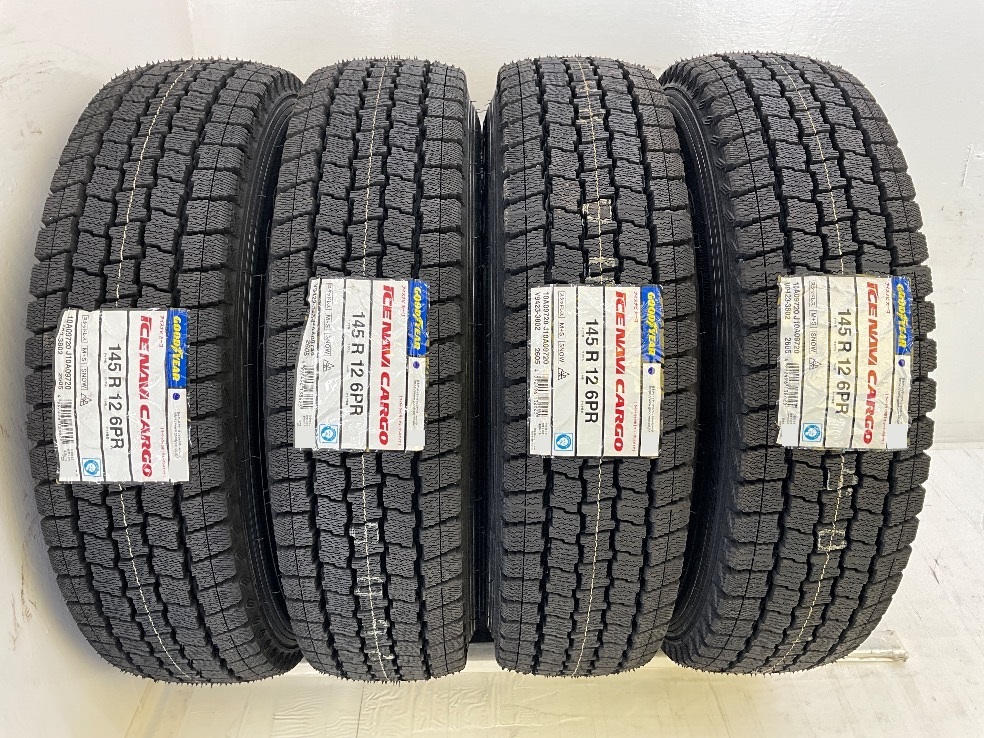 新品タイヤ 中古鉄ホイールセット 145R12 6PR (145/80R12 80/78N LT)相当 12×4B 穴 PCD100 三菱純正 グッドイヤー 冬 d804_画像5