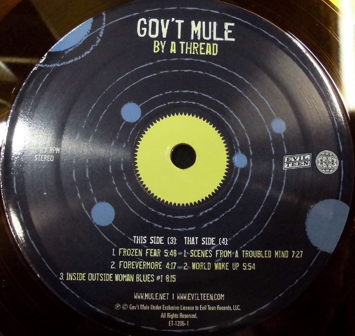 ●US-Evil Teenオリジナル2LP,””w/Shrink,Translucent,Orange-Vinyl!!”” Gov't Mule / By A Thread_画像8