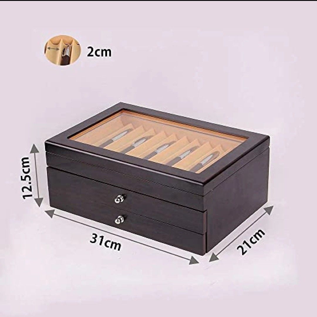 sumunior 3層木製ペンディスプレイボックス 万年筆 ケース 木製 34ペ