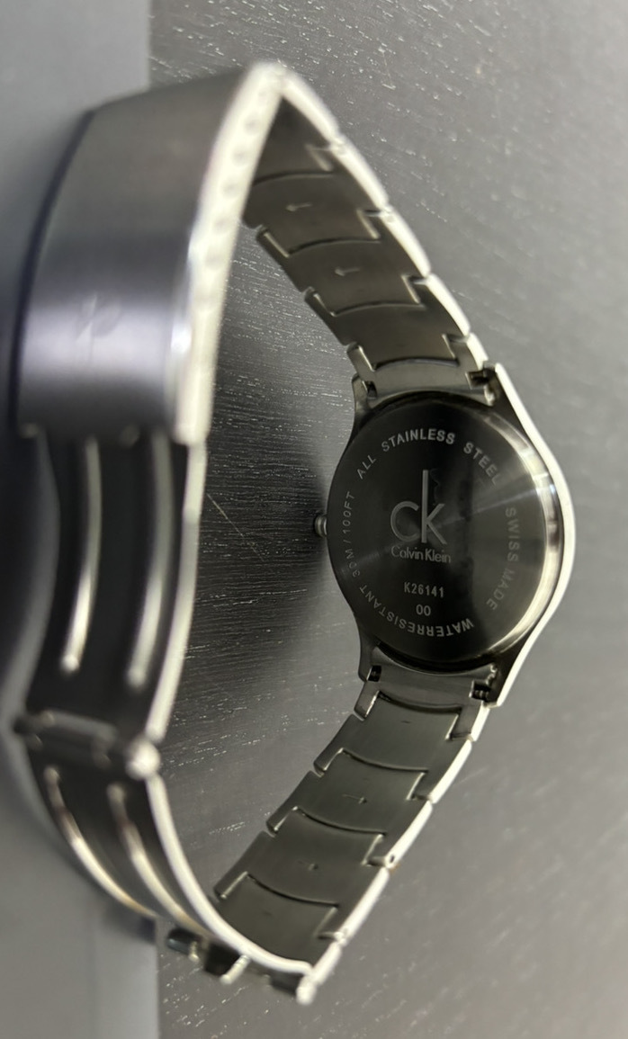 【1円スタート】 CK Calvin Klein カルバンクライン クォーツ腕時計 K26141 アナログ ステンレス WHT SLV ホワイト 日付の画像3