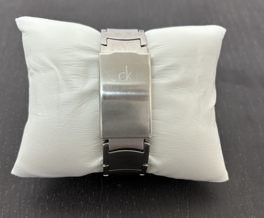 【1円スタート】 CK Calvin Klein カルバンクライン クォーツ腕時計 K26141 アナログ ステンレス WHT SLV ホワイト 日付の画像2