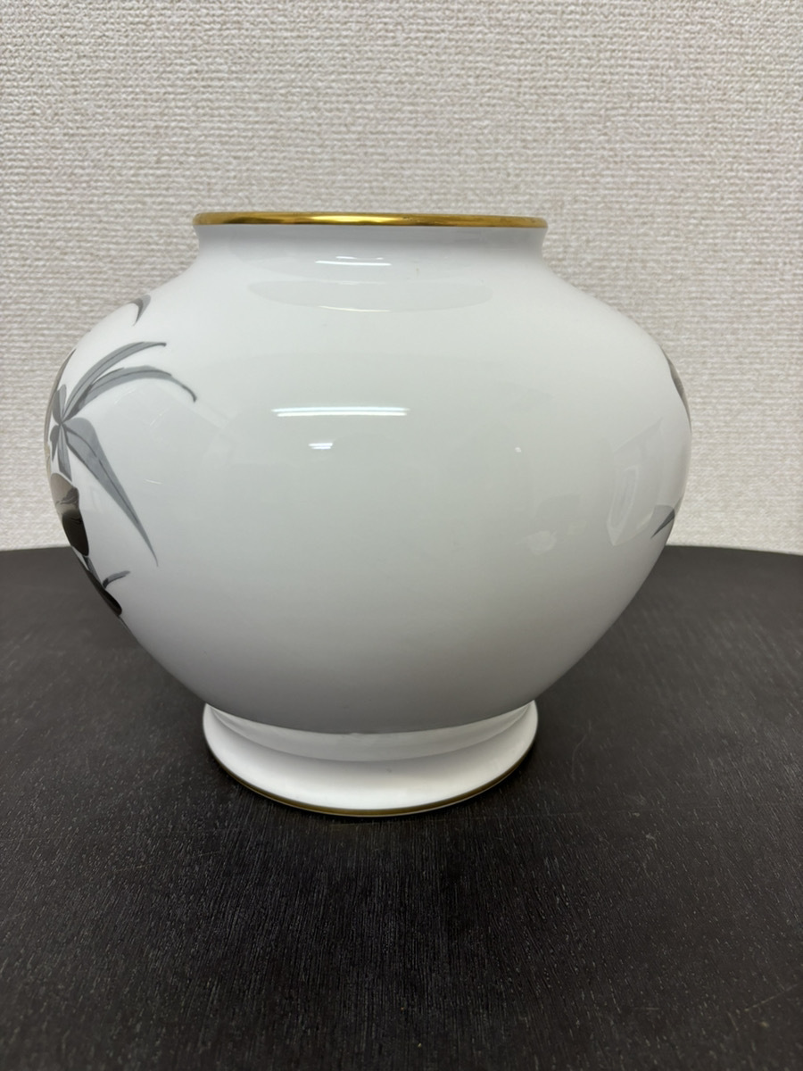 [1 иен старт ] ваза Ookura Touen OKURA золотой . серебряный . гибискус . пол между чайная посуда . инструмент традиция прикладное искусство прекрасный товар 