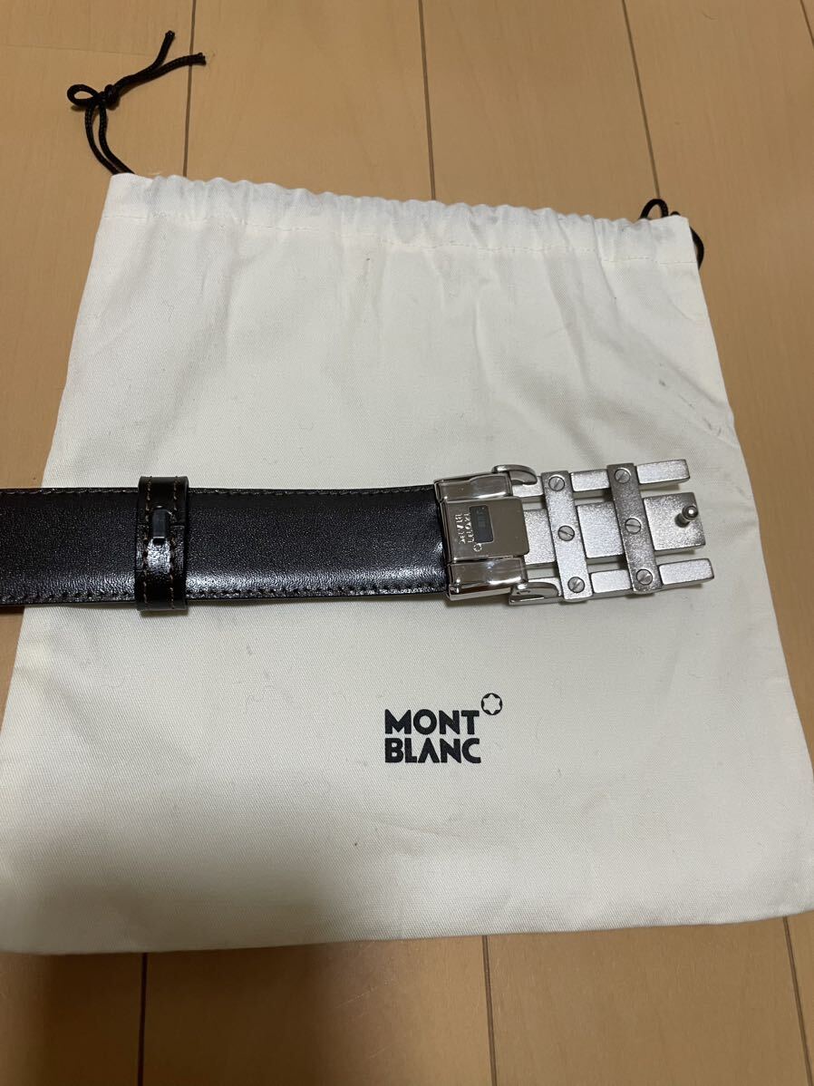  Montblanc Montblanc натуральная кожа высококлассный кожа верх тип пряжка ремень черный × темно-коричневый 1 иен старт 