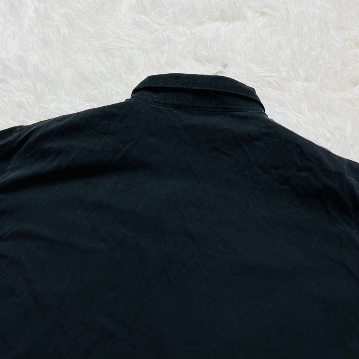【極美品/超希少XLサイズ】BURBERRY BLACK LABEL バーバリーブラックレーベル 半袖ポロシャツ ロゴ刺繍 ノバチェック 鹿の子 LL 4サイズ_画像9