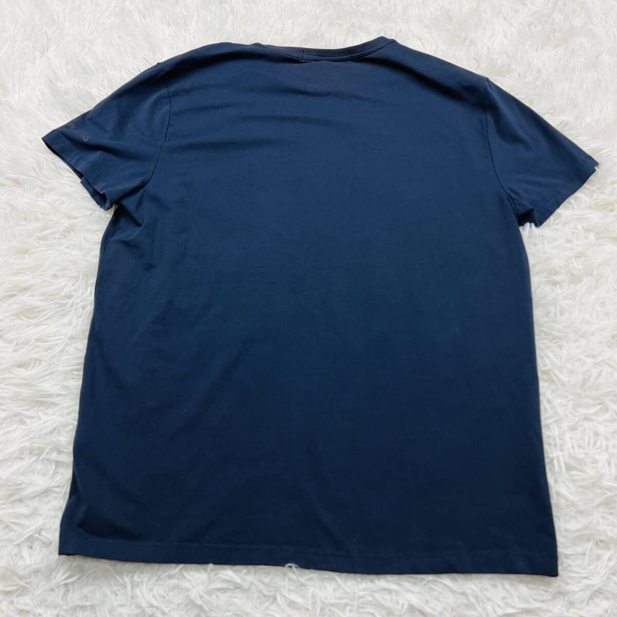 【未使用品/希少XLサイズ】Calvin Klein カルバンクラインジーンズ 半袖Tシャツ ビッグロゴプリント ネイビー 現行タグ LL_画像7