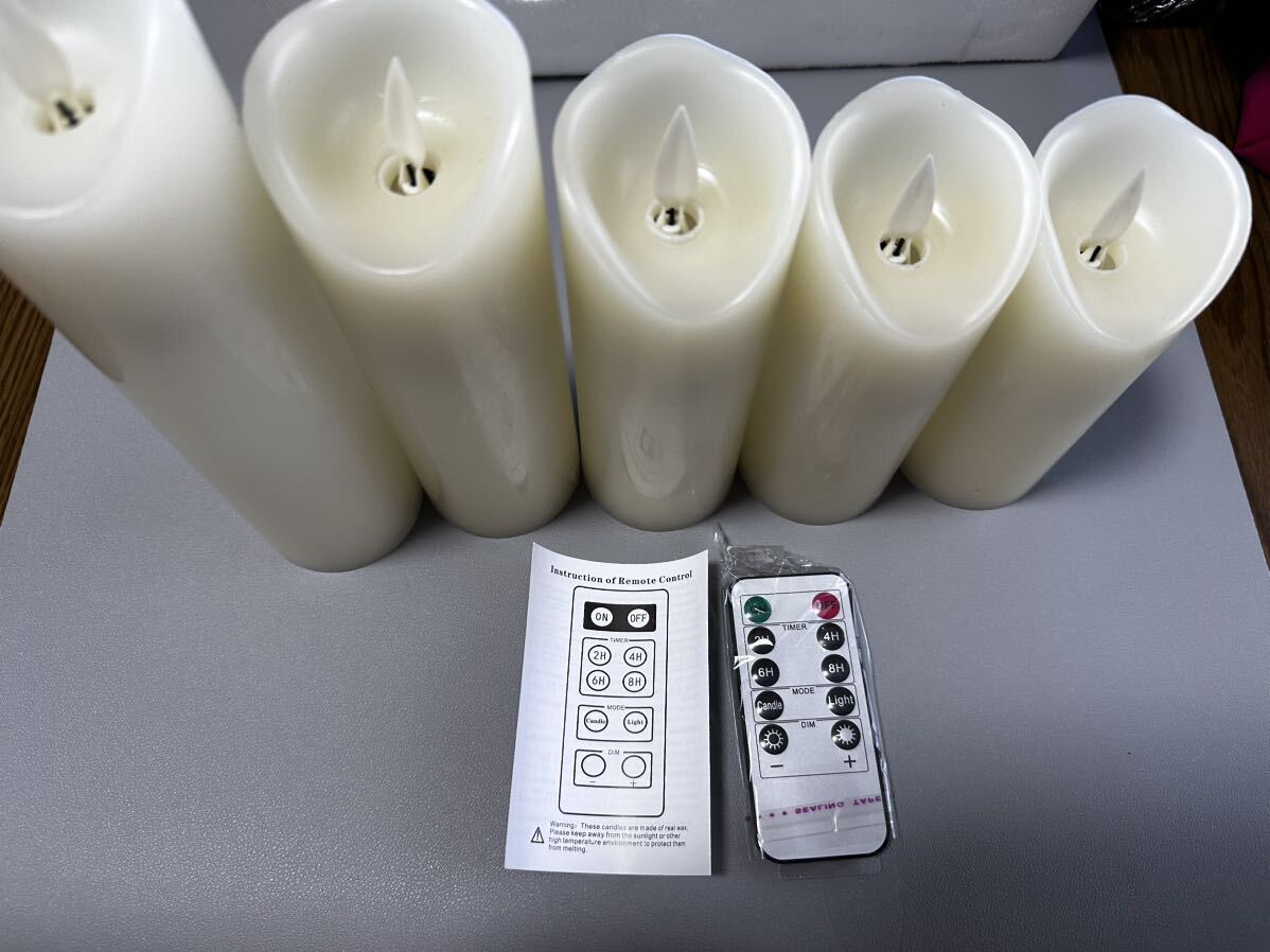 1118) LED キャンドル ライト 専用リモコン付き 自動消灯タイマー 癒し 雰囲気 (5点セット)) キャンドル LEDキャンドル 