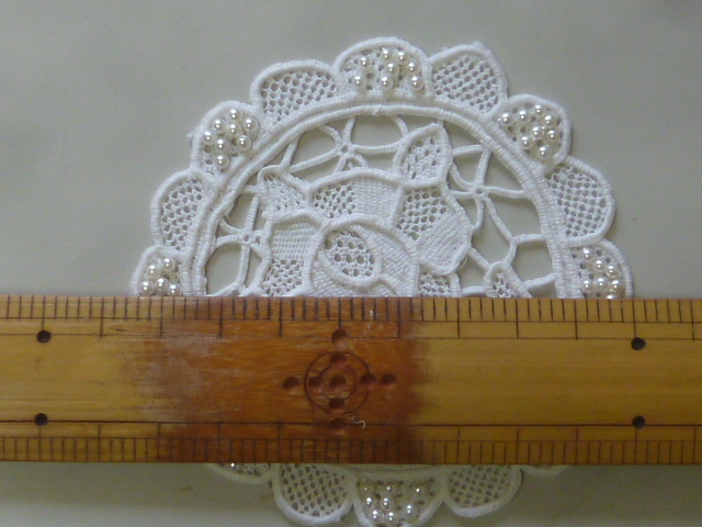 * hand processing beads attaching motif cotton Chemical race lovely . flower. like pattern ivory 2 pieces set 