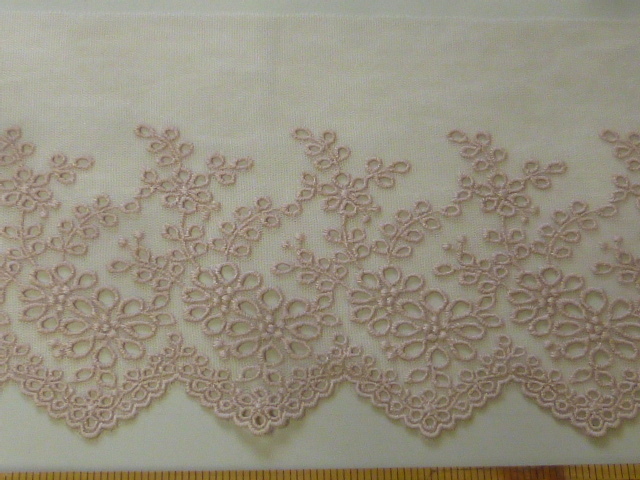 *① rayon / nylon delicate .embro Ida relay s lovely . floral print pink 2.7m