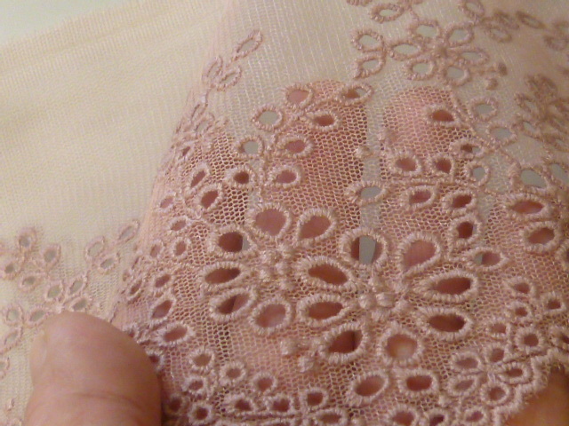 *② rayon / nylon delicate .embro Ida relay s lovely . floral print pink 3.5m
