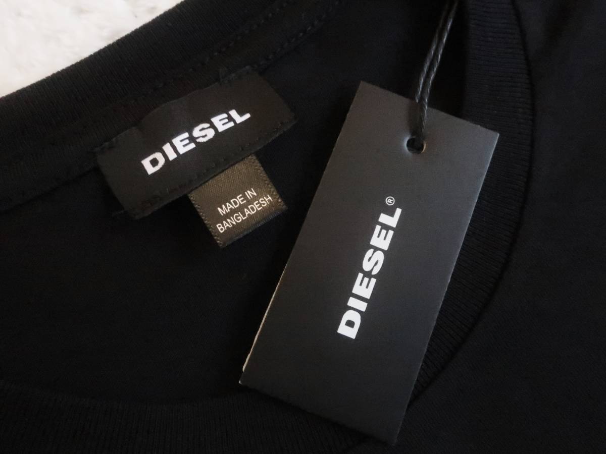 新品★ディーゼル DIESEL★大きいサイズ★ブラック Tシャツ★ホワイト レッド ロゴプリント★Recycled Styles 黒 2XL☆961_画像10