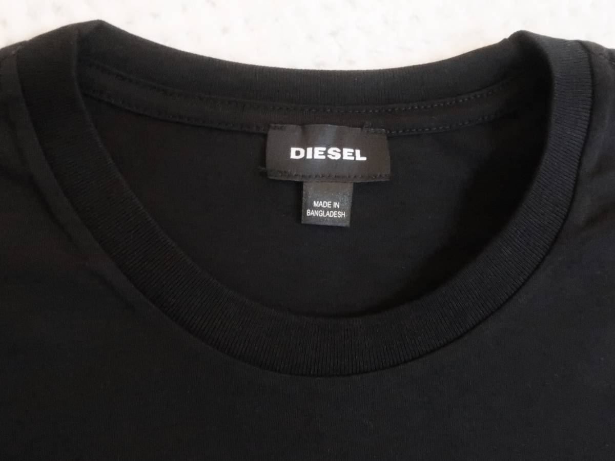 新品★ディーゼル DIESEL★大きいサイズ★ブラック Tシャツ★ホワイト レッド ロゴプリント★Recycled Styles 黒 2XL☆961_画像6