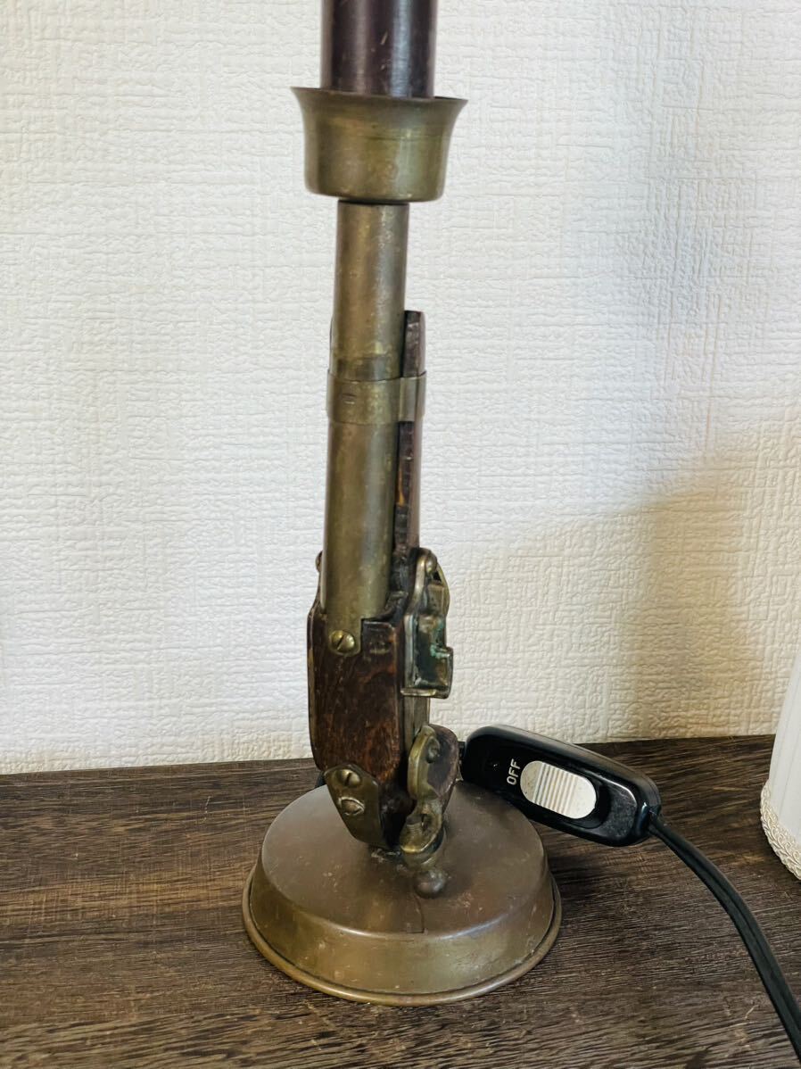 古式銃　ナポレオン銃　made in SPAIN ハンドガン テーブルランプ Gun 卓上ランプ ベッドサイドランプ pistol ビンテージランプ　現状品_画像5