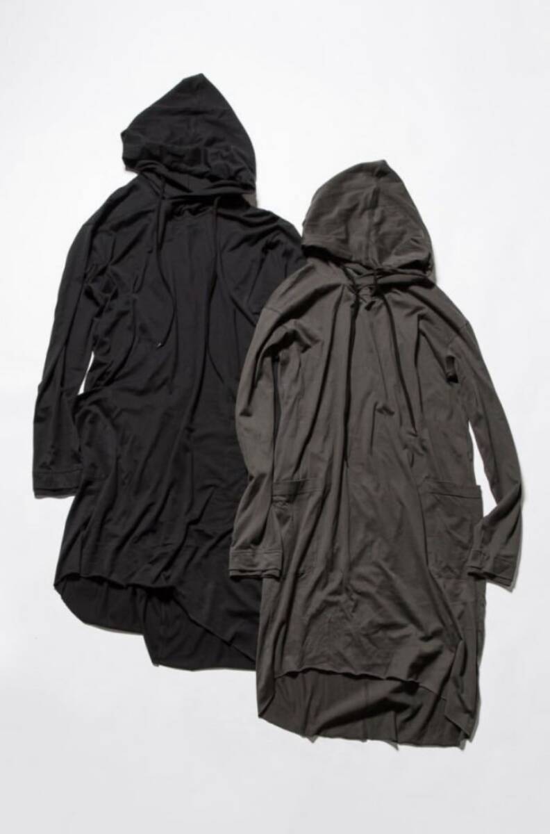 The Viridi-anne Supima Cotton Jersey Long Parka ヴィリジアン スーピマコットン ロングパーカー 変形 アシンメトリーの画像2