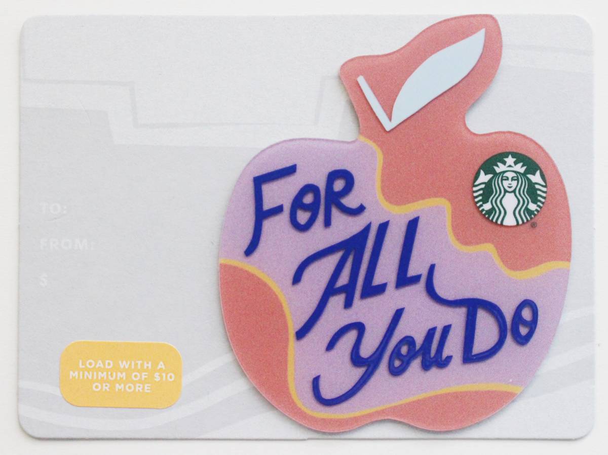 北米USAスターバックスカード2019りんご型カードAppleアメリカ 海外スタバカード For All You Do ピンク_画像1