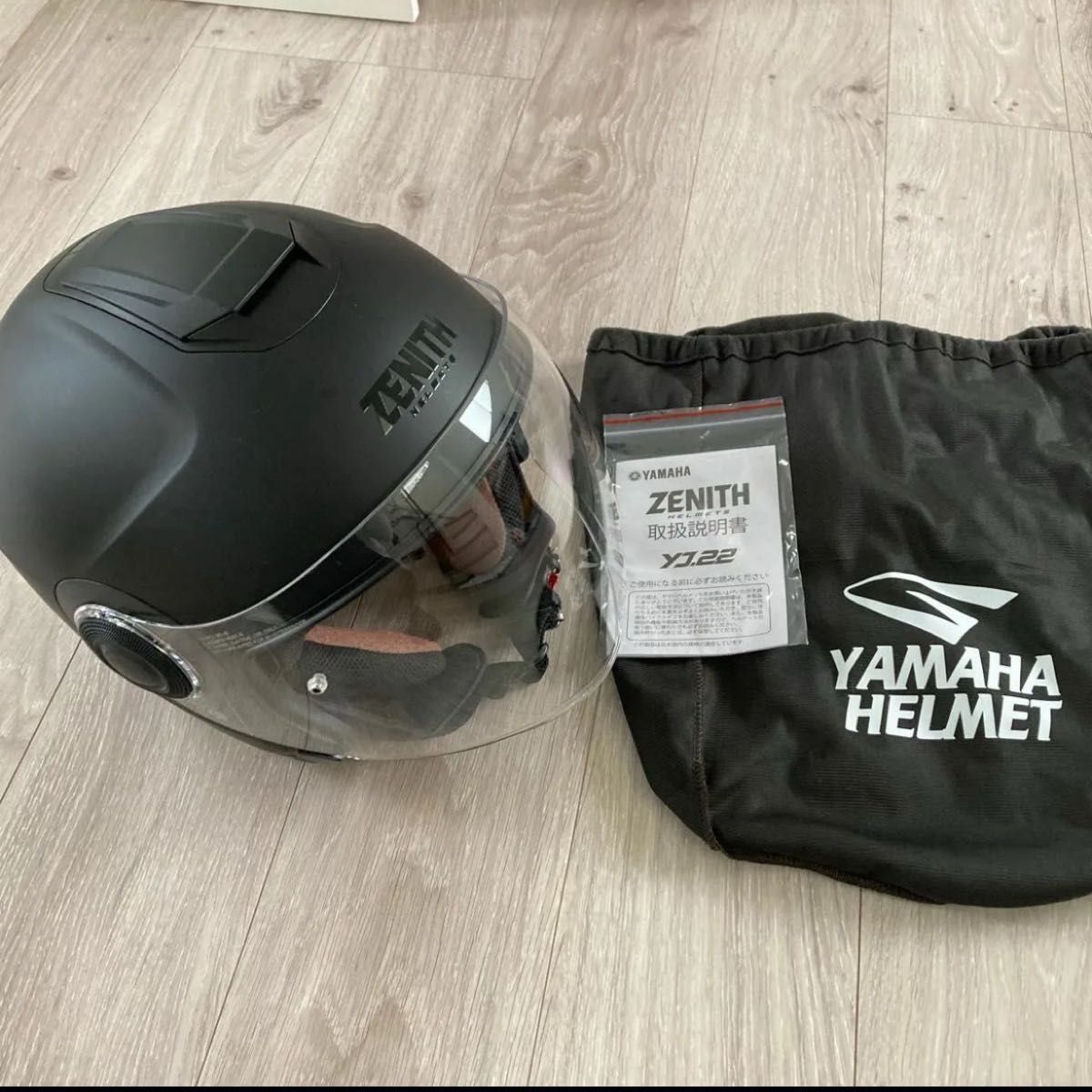 【YAMAHA】未使用品 ZENITH ヘルメット YJ-22 ヤマハ Mサイズ ジェット インナーバイザー付き 2023年購入品