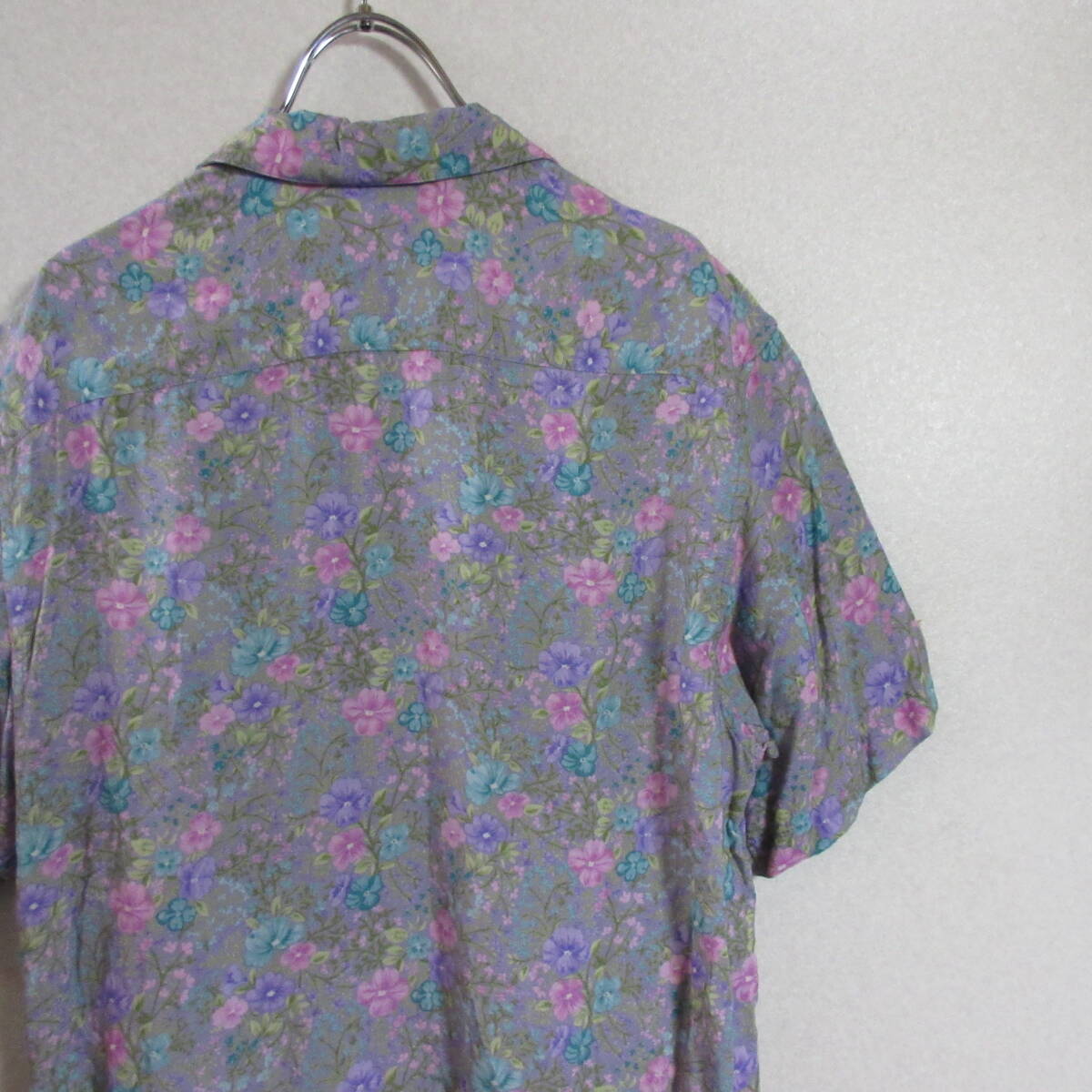 ○良品 supreme シュプリーム◆19ss mini floral rayon shirt レーヨンシャツ 半袖シャツ◆メンズ パープル Sサイズ_画像3