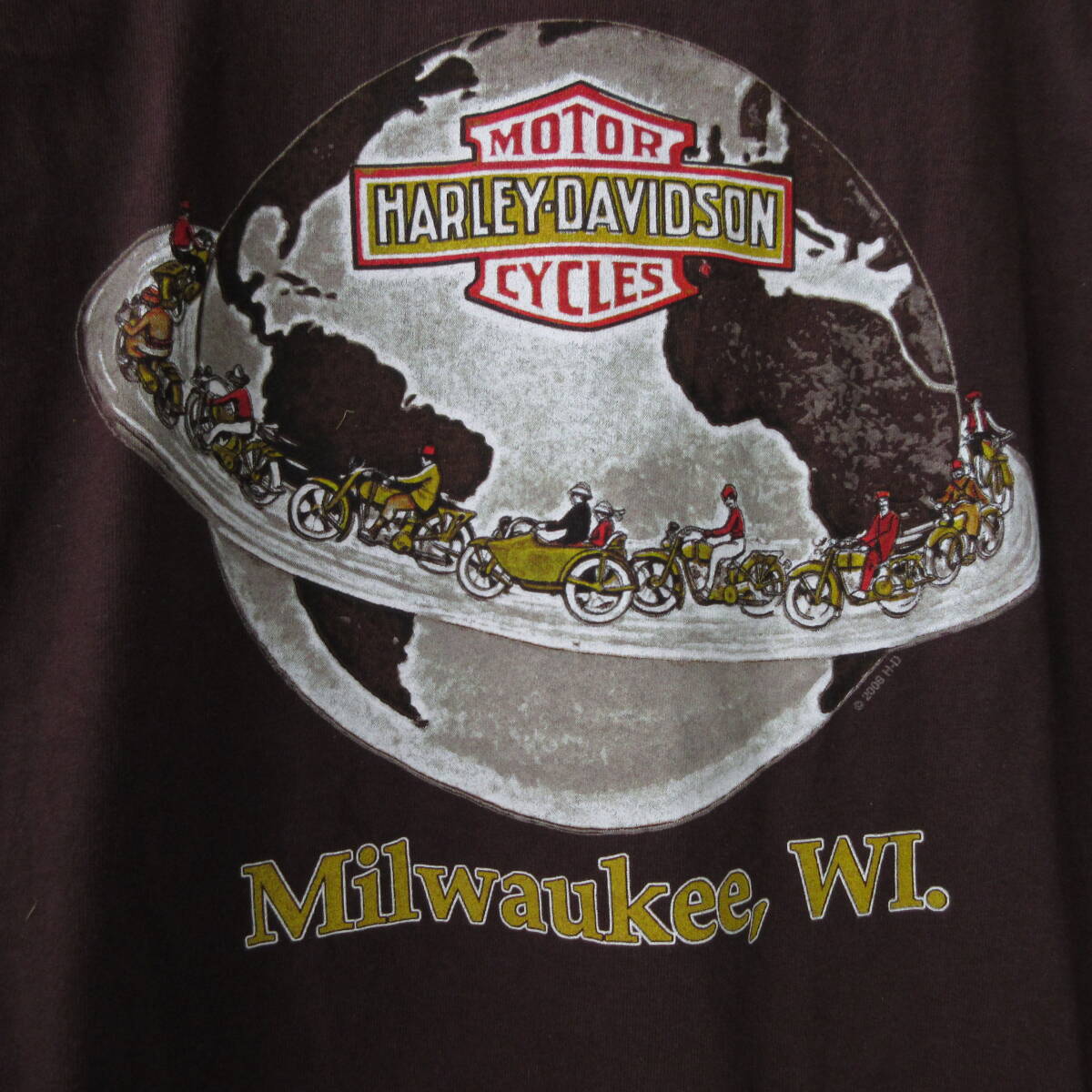 ○良品 ハーレーダビッドソンHarley-Davidson◆MUSEUM TEE 2008 Tシャツ カットソー バックプリント◆メンズ ブラウン Lサイズ_画像5