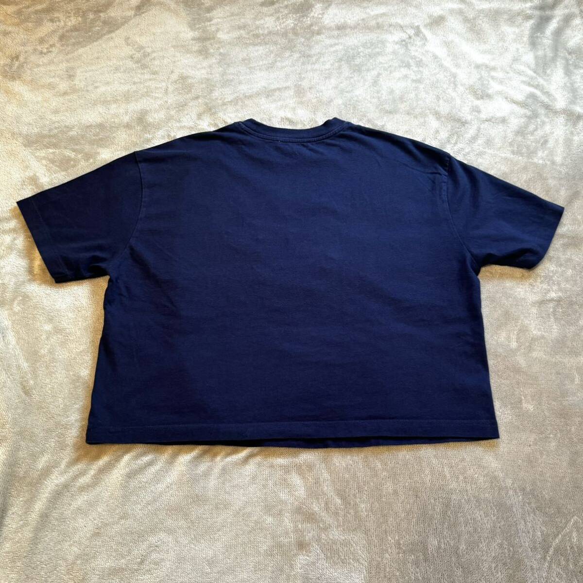 メゾンキツネ Tシャツ XS Maison Kitsune レモン 刺繍 紺色 ネイビー 丸首 トップス_画像4