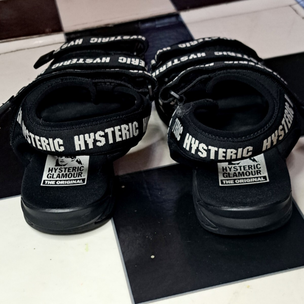 HYSTERIC GLAMOUR ヒステリックグラマー×ビブラムソール　総柄ロゴ　スポーツサンダル　27㎝　ブラック_画像4