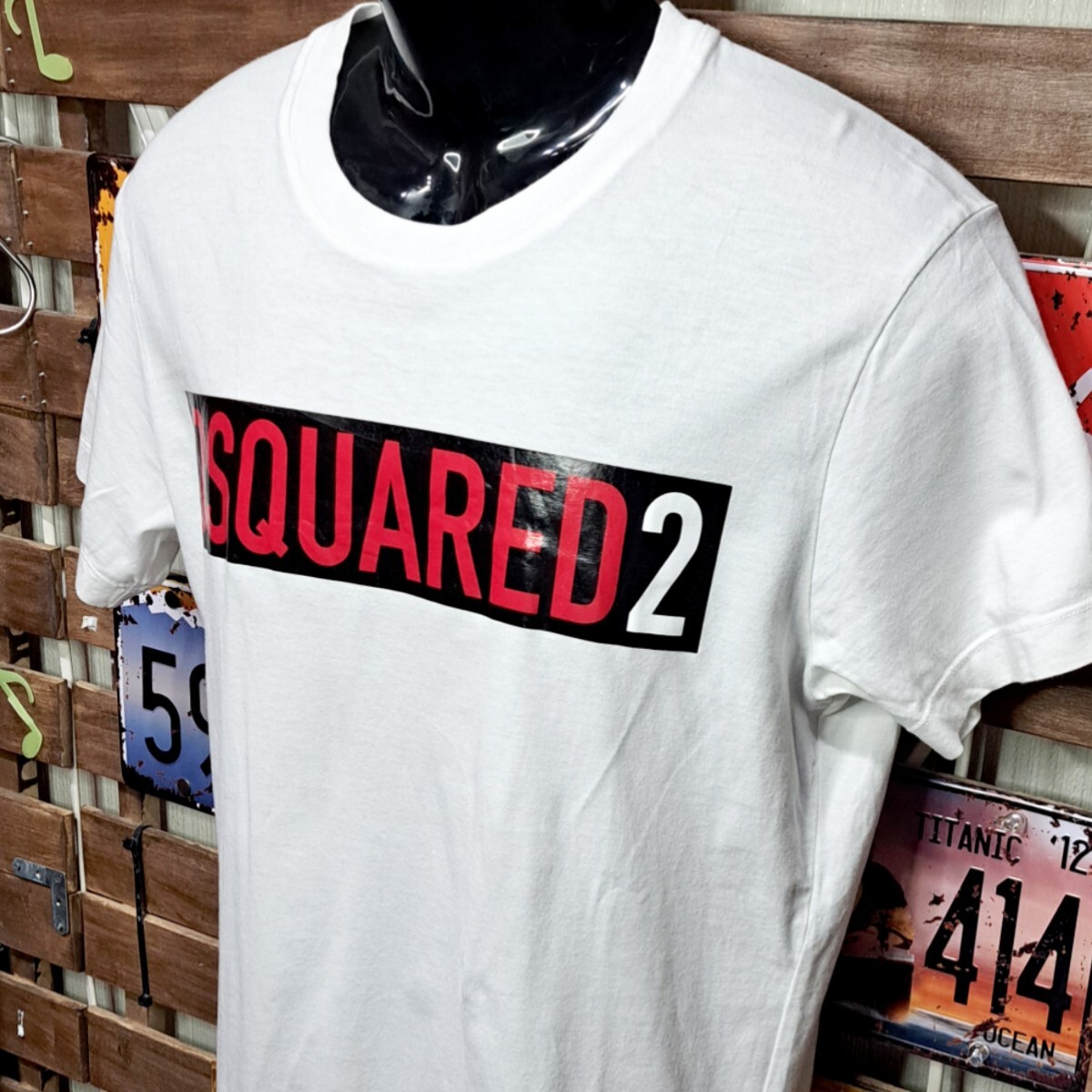 Dsquared2　ディースクエアード　ロゴプリント　クールフィット　半袖Tシャツ　Ｍ　ホワイト_画像3