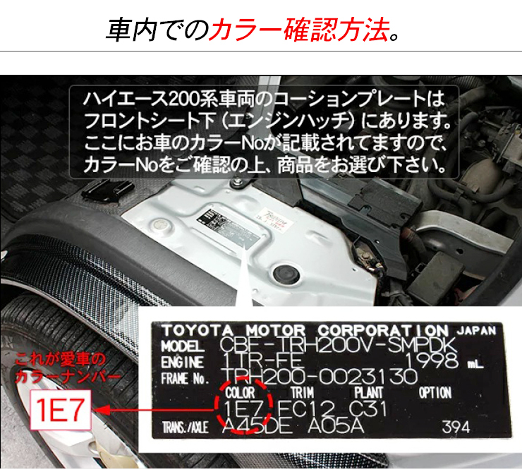 ハイエース 200系 6型 パーツ リア ミラーホール カバー ホワイトパール ミラーカバー リアゲートミラー 標準/ワイド DX/SGL_画像6